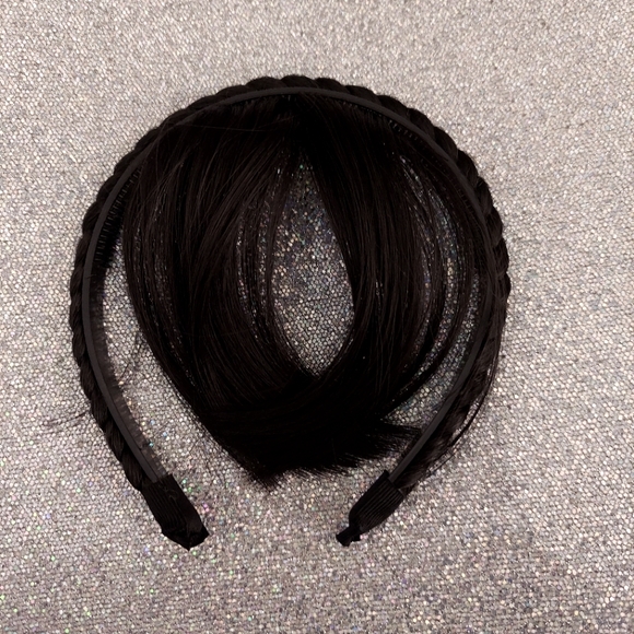 Synthetic Twist Braid Headband With Fringe Bangs - Picture 2 of 9